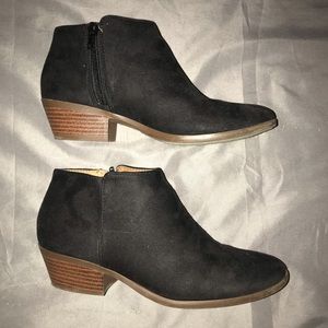 Black Faux-suede Booties